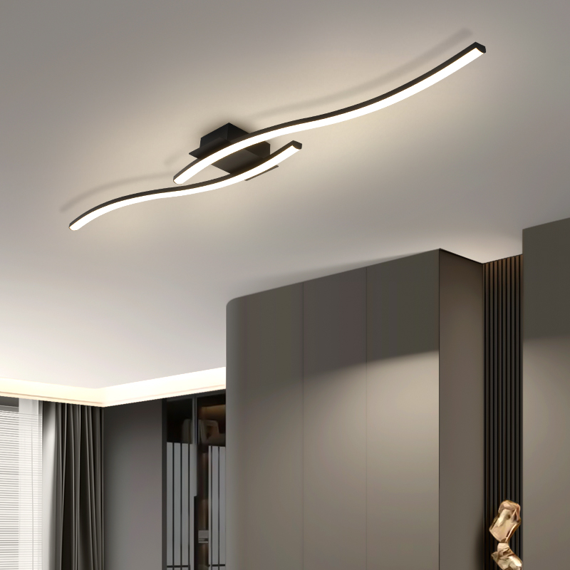 Interior Design Elements - Modern Minimalist Siyah Tavan Işık Yatak