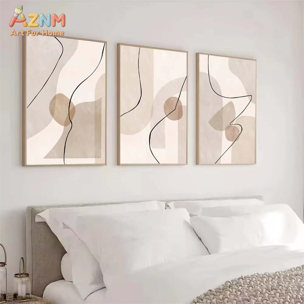 Soyut Bej Geometri Çizgi Duvar - Interior Design Home Decor incelemesi ve fiyatı